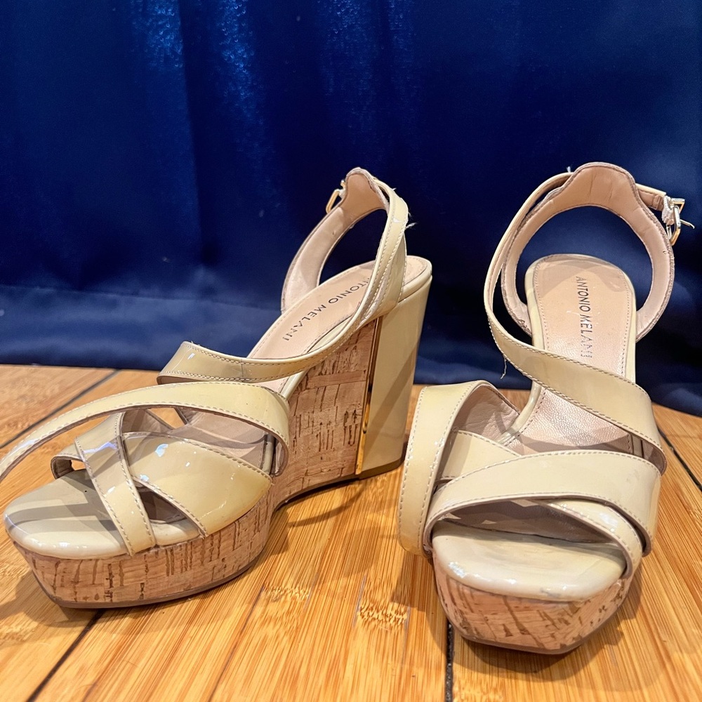 ANTONIO MELANI Beige Wedge Heels